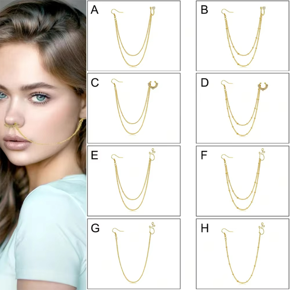 Yellow Body Jewelry - 1Pc/Set Yellow Gold Fake Septum Rings
