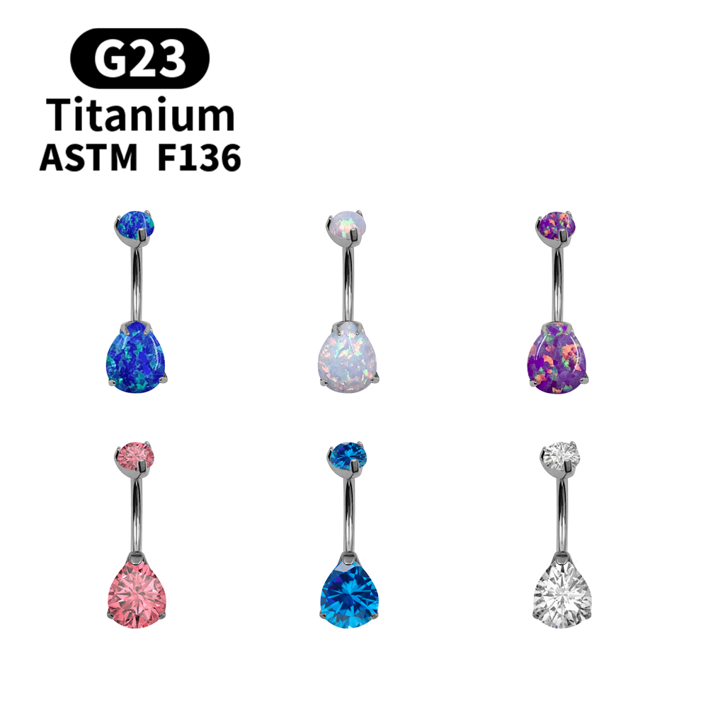 Belly Bar Titanium - 14G Navel Piercing Belly Button Ring