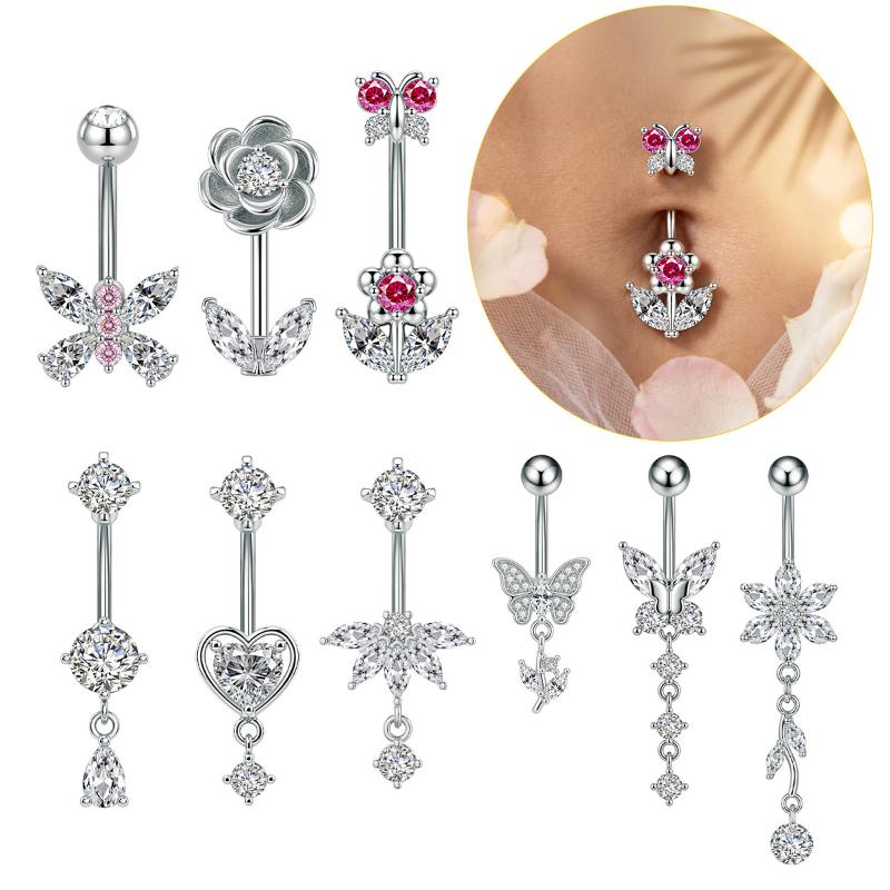 1Pcs Zircon Decor Belly Button - огляд і ціна Body Jewelry Hypoallergenic