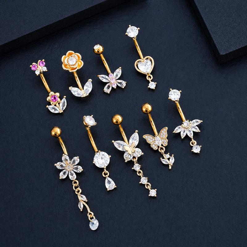 1Pcs Zircon Decor Belly Button - огляд і ціна Body Jewelry Hypoallergenic