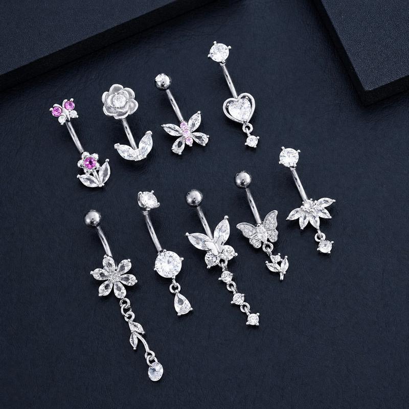 1Pcs Zircon Decor Belly Button - огляд і ціна Body Jewelry Hypoallergenic