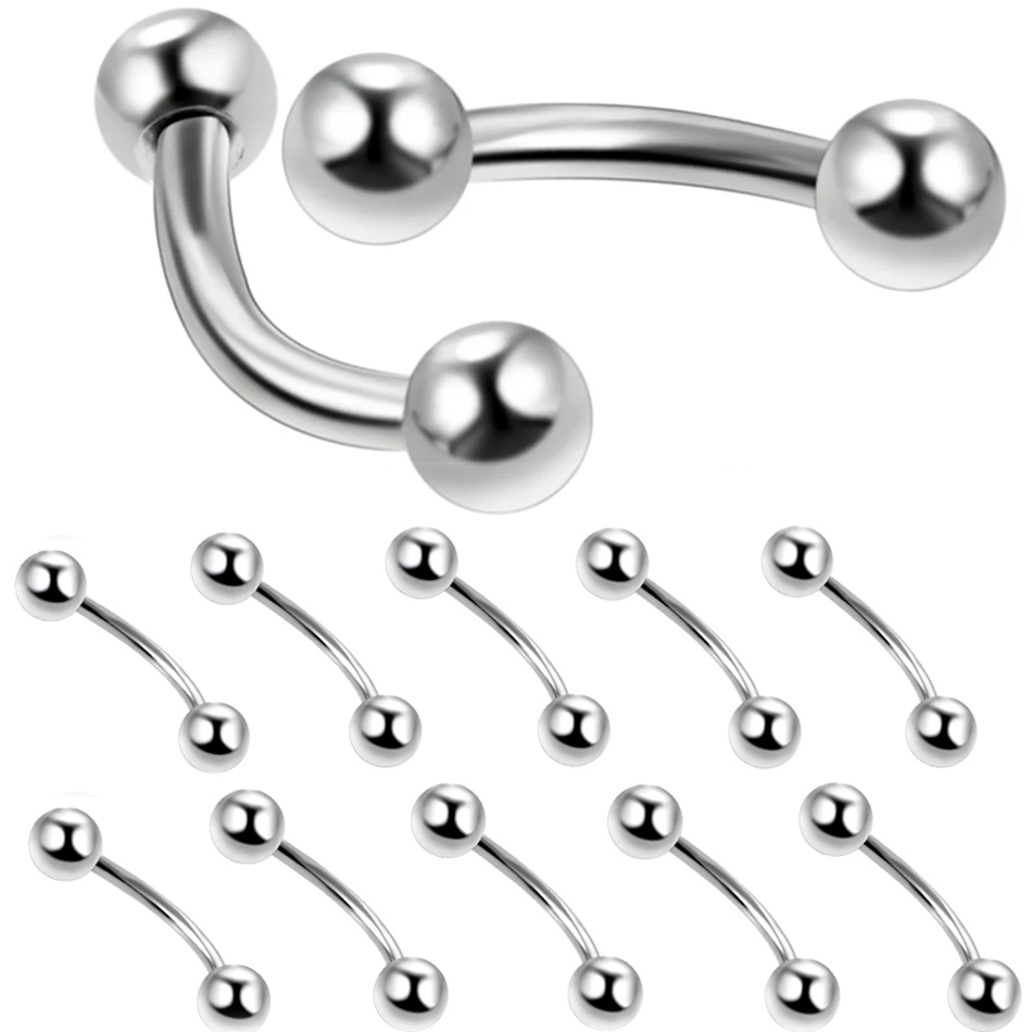 10Pcs/lot Steel Eyebrow Banana - огляд і ціна Rook Curved Barbell