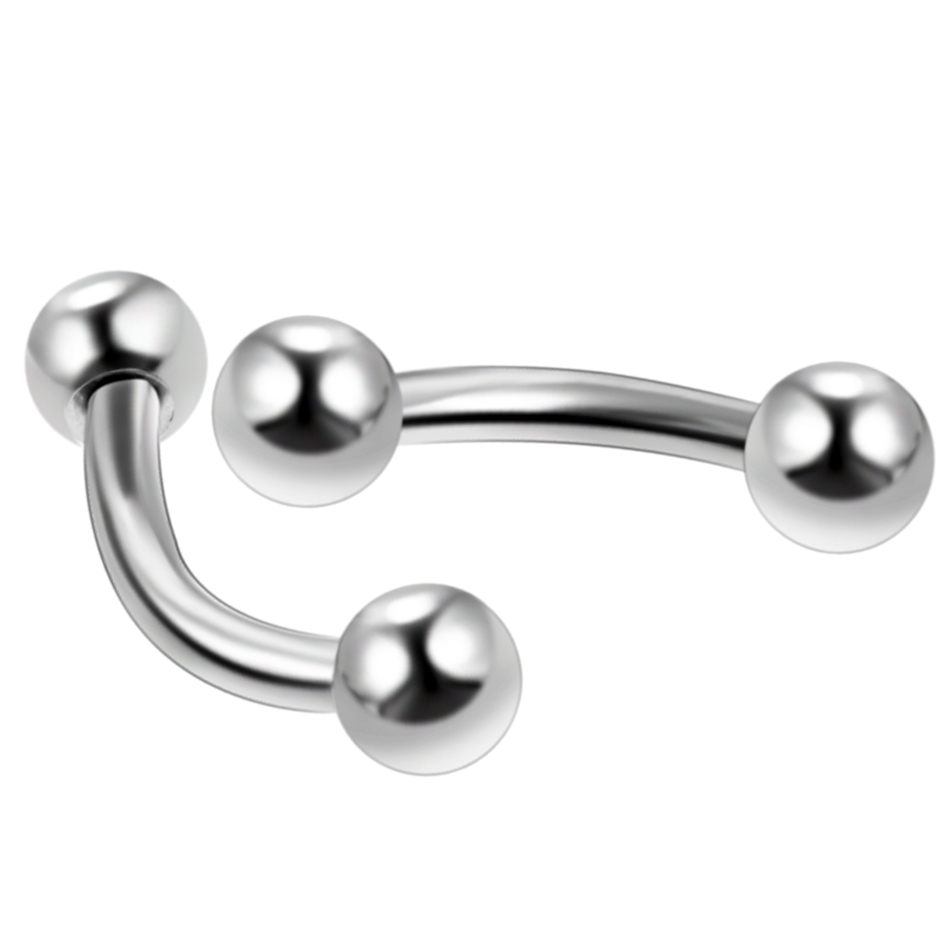 10Pcs/lot Steel Eyebrow Banana - огляд і ціна Rook Curved Barbell