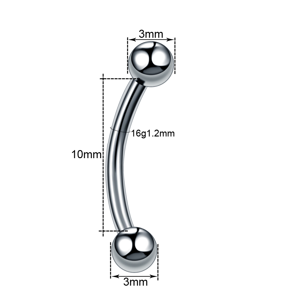 10Pcs/lot Steel Eyebrow Banana - огляд і ціна Rook Curved Barbell