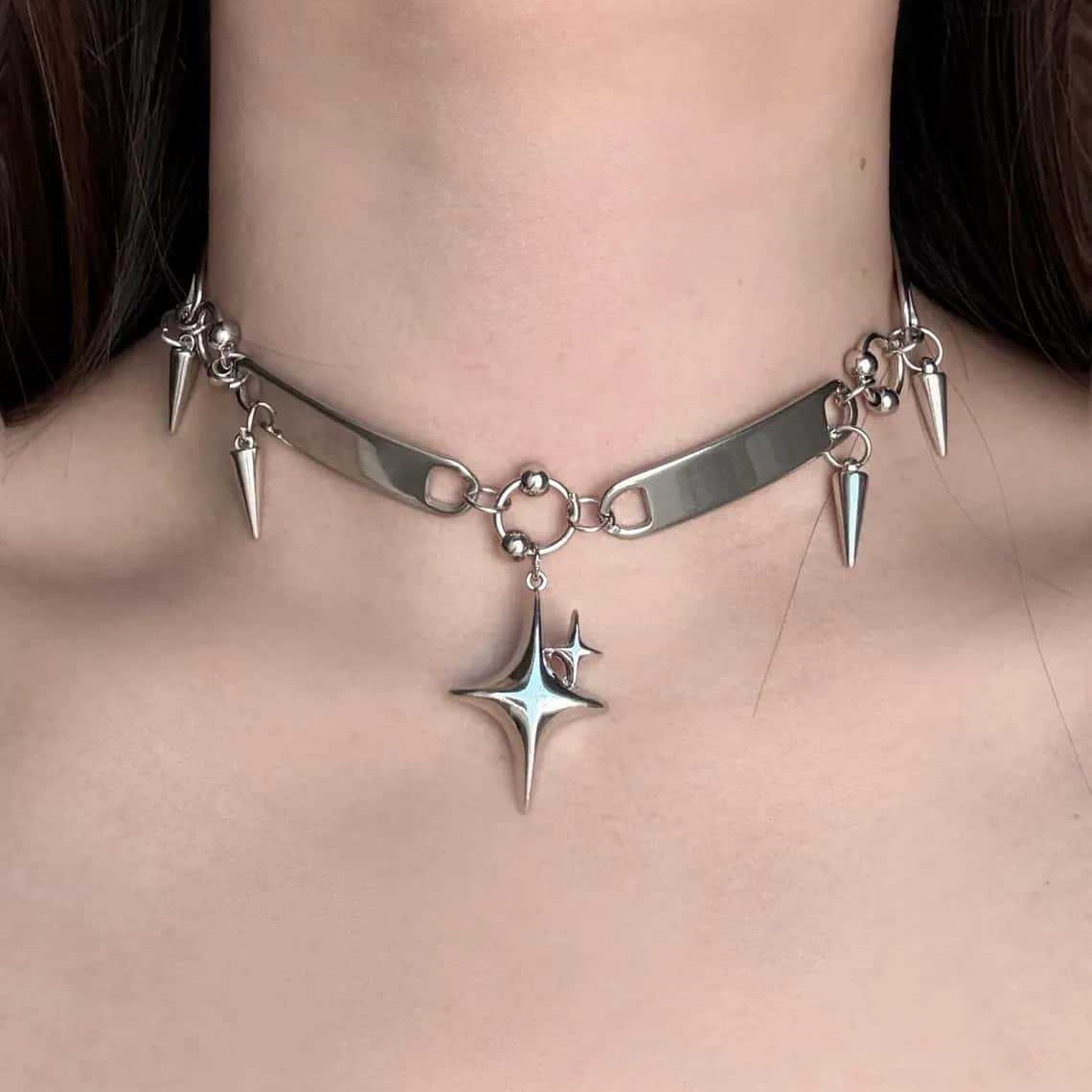 Punk Star Riveted Choker,Rock  - огляд і ціна Body Jewelry Y2K