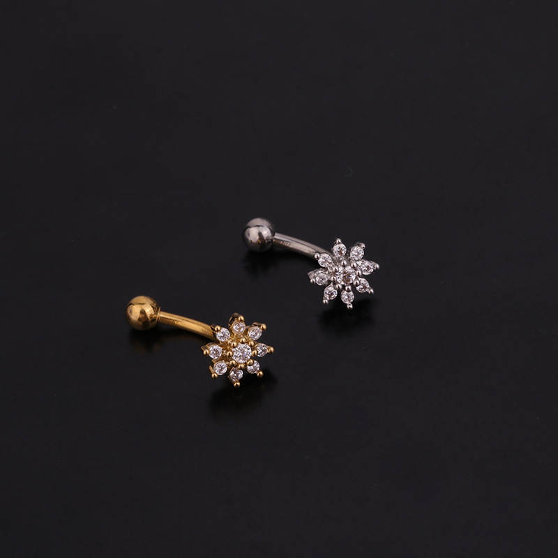 1PC Flower Crown CZ Eyebrow Ri - огляд і ціна Rook Curved Barbell