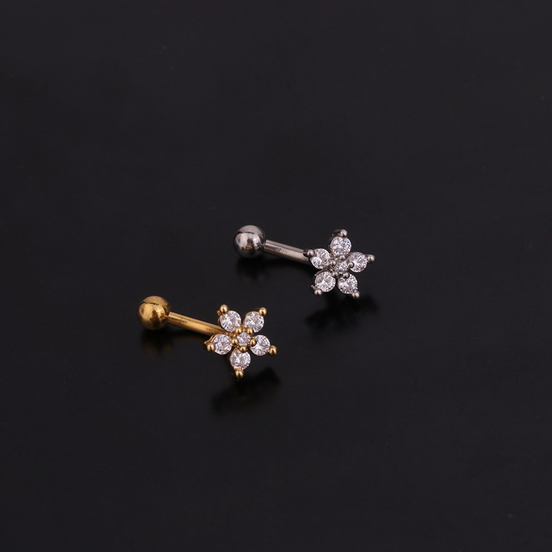 1PC Flower Crown CZ Eyebrow Ri - огляд і ціна Rook Curved Barbell