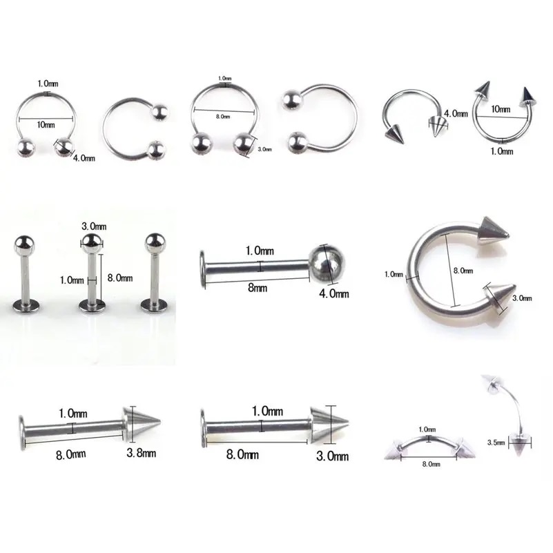 45/80/110Pcs Mix Styles Stainl - огляд і ціна Body Jewelry Display Case