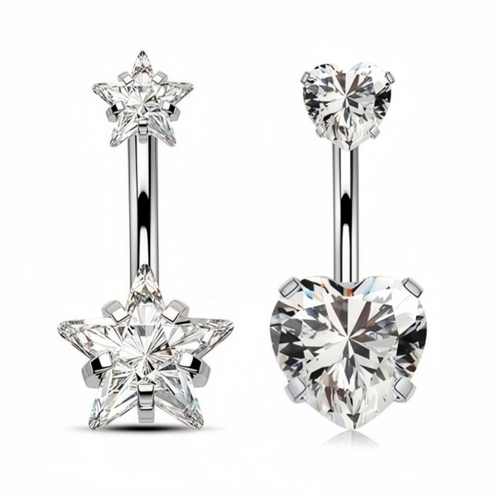 Heart Round Double Head Zircon - огляд і ціна Body Jewelry Charms