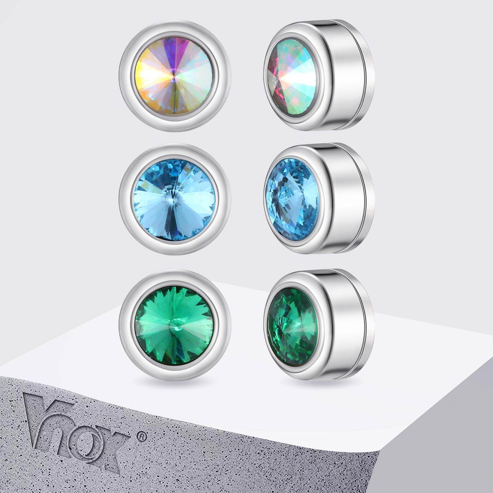 Vnox Magnetic Zircon Stud Earr - огляд і ціна Body Jewelry Hypoallergenic
