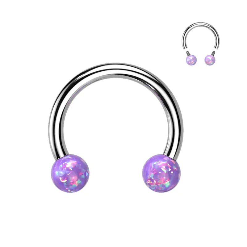 Surgical Steel Opal Horseshoe  - огляд і ціна Rook Curved Barbell