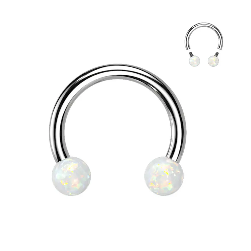 Surgical Steel Opal Horseshoe  - огляд і ціна Rook Curved Barbell