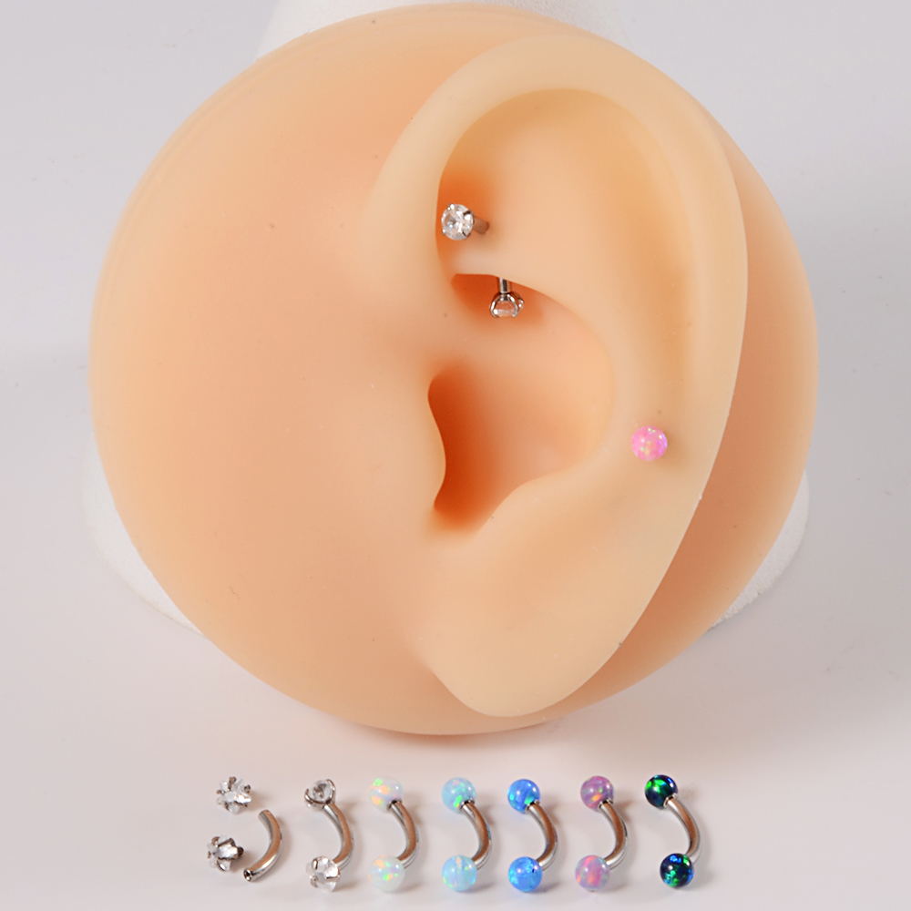 1PC G23 Titanium CZ Internally - огляд і ціна Rook Curved Barbell