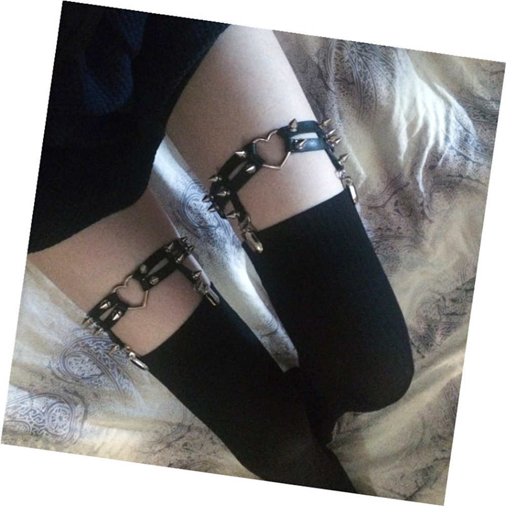 1Pcs Women Punk Goth Heart PU  - огляд і ціна Body Jewelry Types