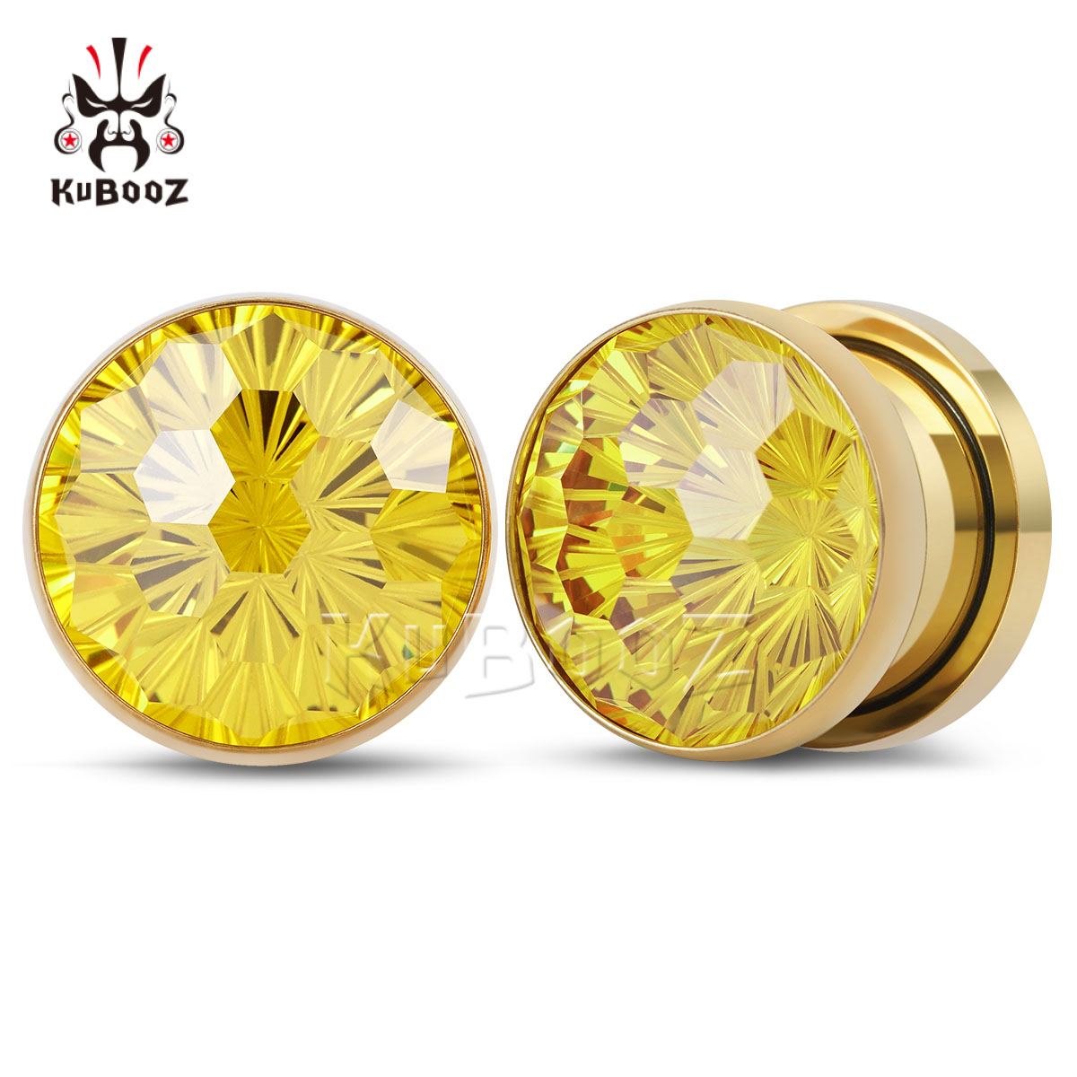 2PCS Shiny Yellow Crystal Diam - огляд і ціна Yellow Body Jewelry