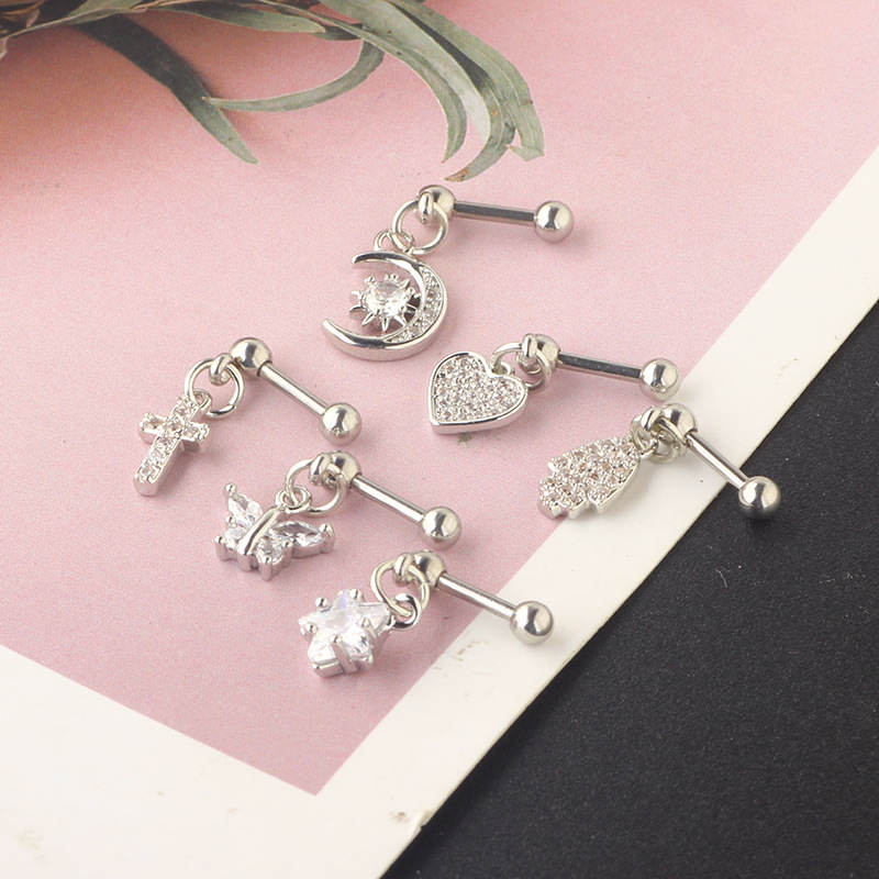 1PCS Moon Ear Cartilage Stud E - огляд і ціна Rook Curved Barbell
