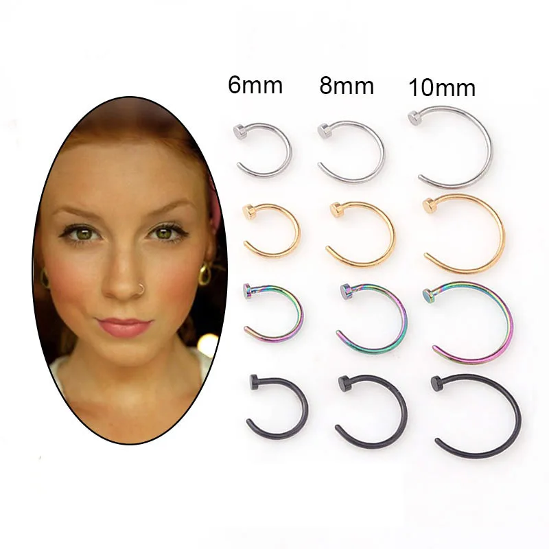 5pcs/lot 20G Nose Ring Hoop, 6 - огляд і ціна Body Jewelry Hypoallergenic