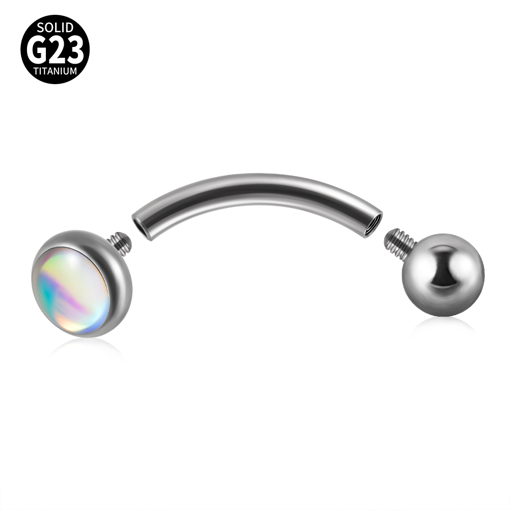 1PC G23 TItanium 16G Flash Gem - огляд і ціна Rook Curved Barbell