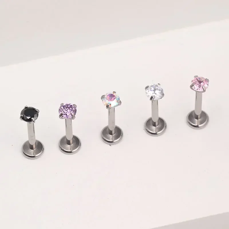 1Pcs G23 Titanium Piercing CZ  - огляд і ціна Belly Bar Titanium