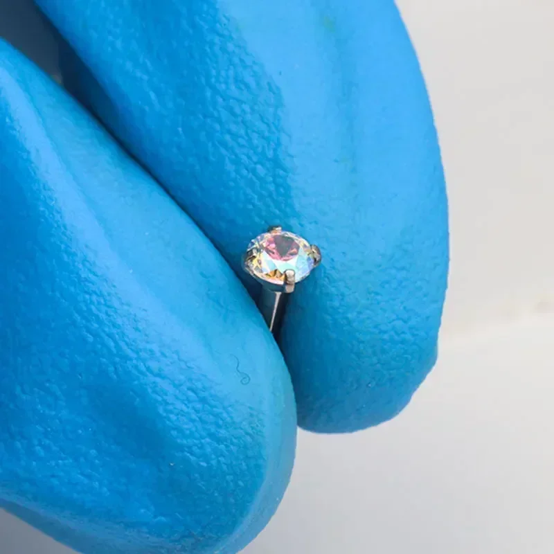 1Pcs G23 Titanium Piercing CZ  - огляд і ціна Belly Bar Titanium