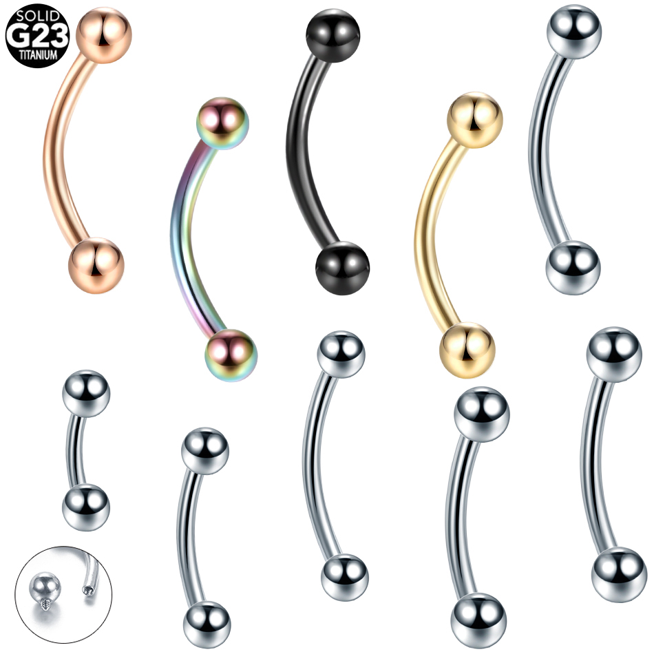 10Pcs/lot G23 Titanium Eyebrow - огляд і ціна Rook Curved Barbell