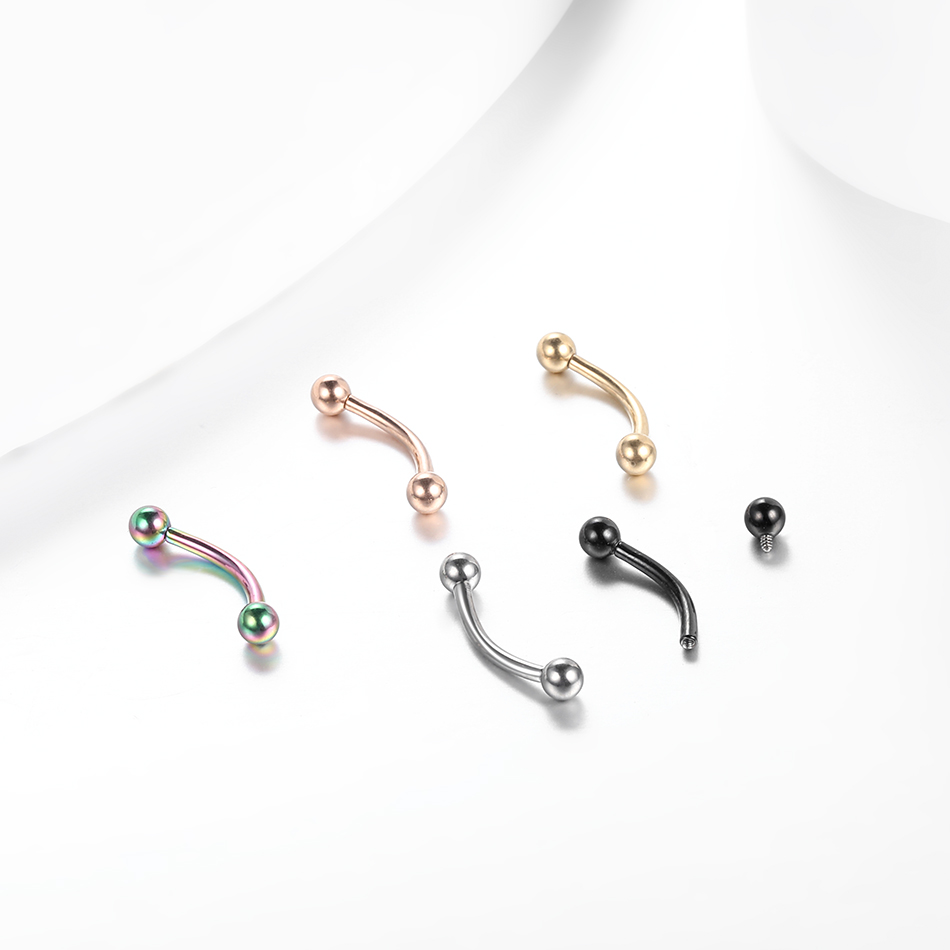 10Pcs/lot G23 Titanium Eyebrow - огляд і ціна Rook Curved Barbell