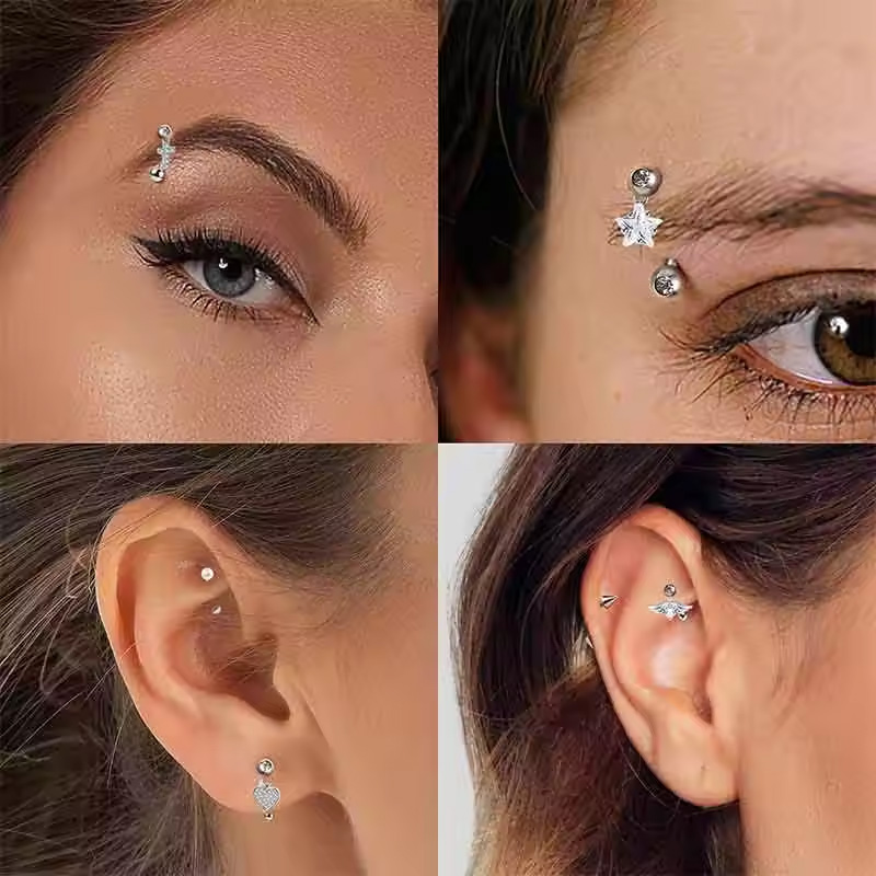 1PCS Butterfly Dangle Eyebrow  - огляд і ціна Rook Curved Barbell