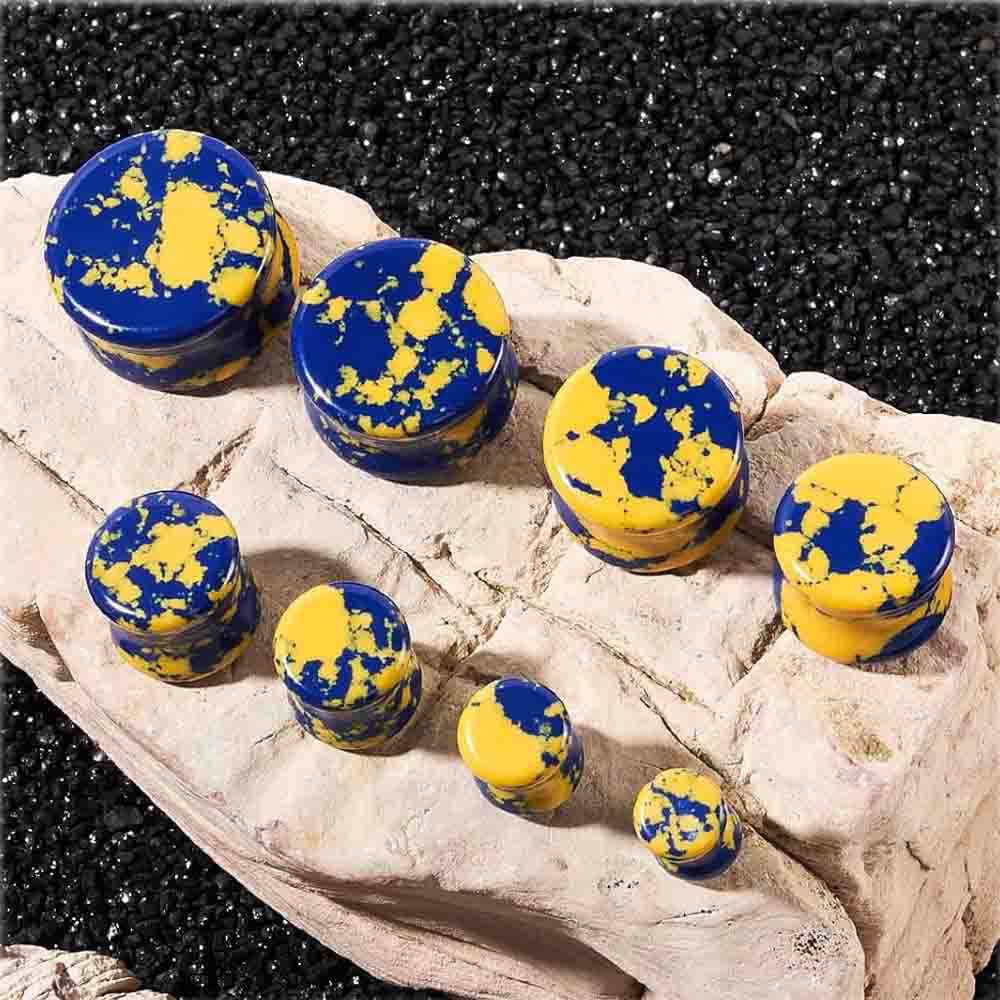 Stone Ear Gauges Plugs Saddle  - огляд і ціна Yellow Body Jewelry