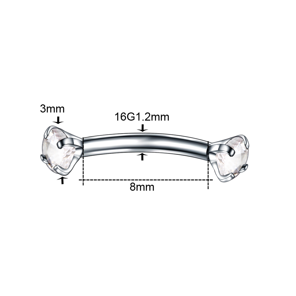1PC Steel Curved Barbell Pierc - огляд і ціна Rook Curved Barbell