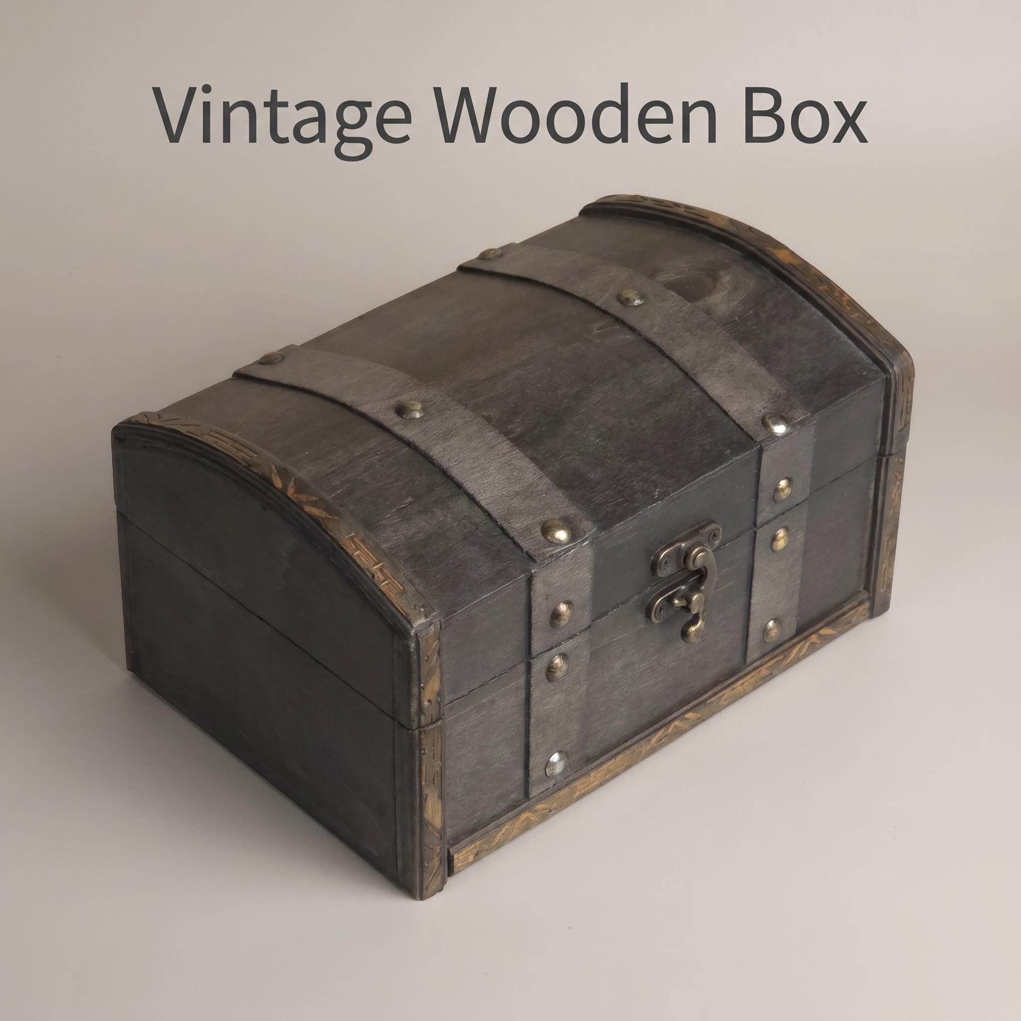 Vintage Wooden Box Treasure Ch - огляд і ціна Body Jewelry Display Case