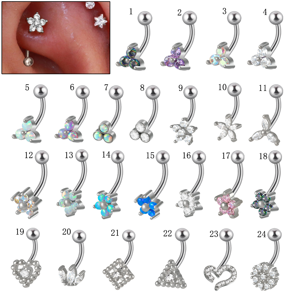 1PC G23 TItanium 16G Crystal F - огляд і ціна Rook Curved Barbell