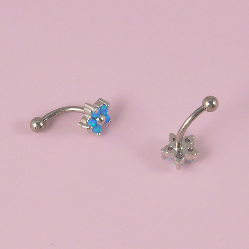 1PC G23 TItanium 16G Crystal F - огляд і ціна Rook Curved Barbell