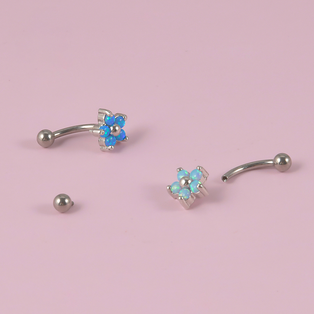 1PC G23 TItanium 16G Crystal F - огляд і ціна Rook Curved Barbell
