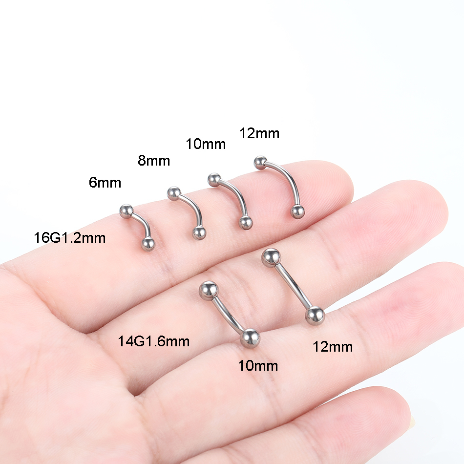 1Pc Titanium Piercing Curved B - огляд і ціна Rook Curved Barbell