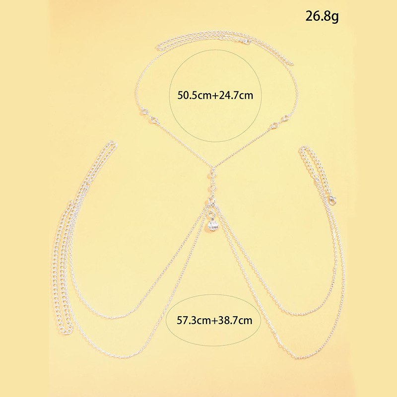 Women Silver Tone Body Chain C - огляд і ціна Body Jewelry Y2K