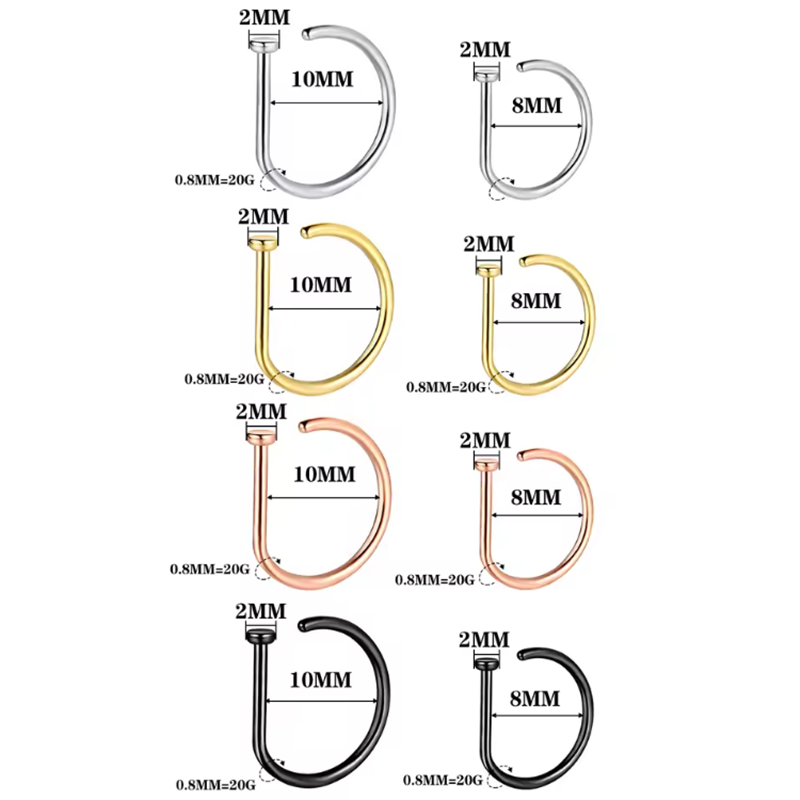 Nose Ring Screw Hoop Hypoaller - огляд і ціна Body Jewelry Hypoallergenic