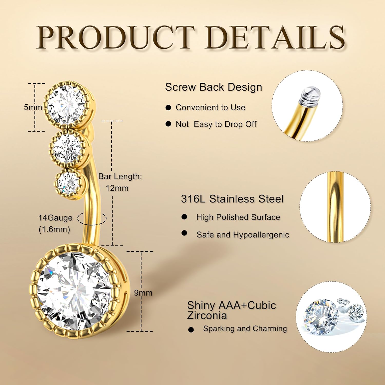 Drperfect 1Pc Belly Button Rin - огляд і ціна Belly Bar Titanium