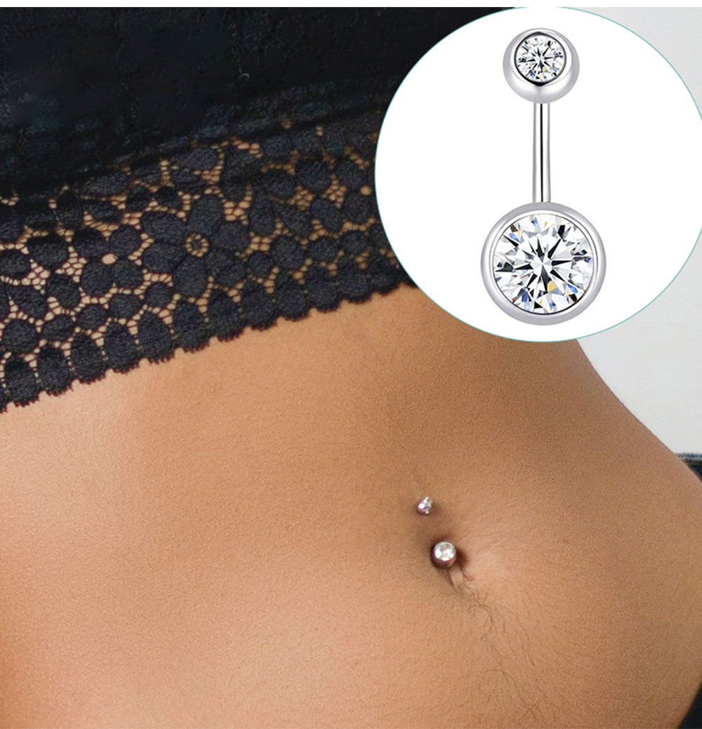 Double Gem Belly Button Rings  - огляд і ціна Belly Bar Titanium