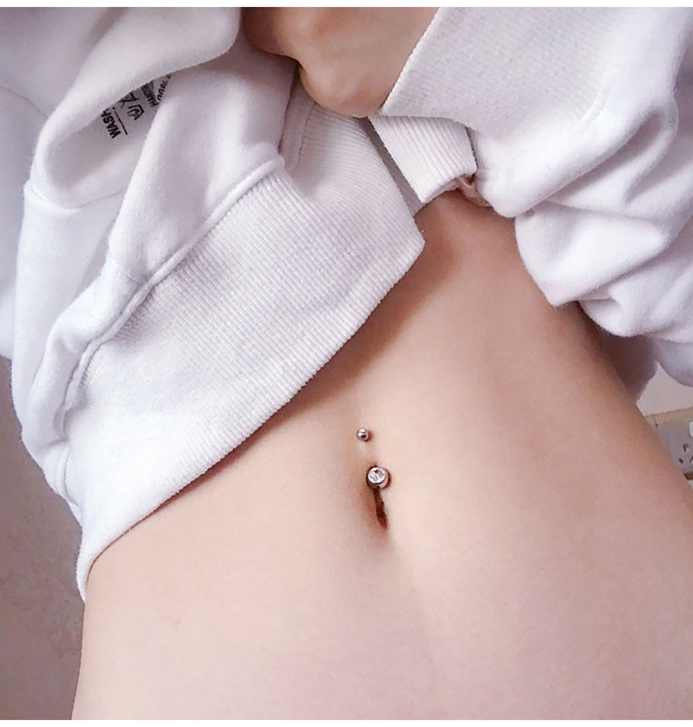 Double Gem Belly Button Rings  - огляд і ціна Belly Bar Titanium