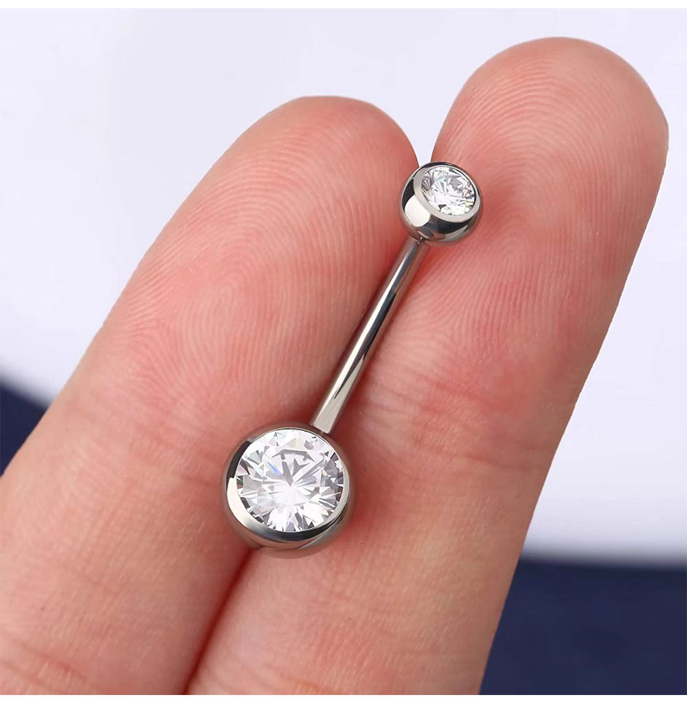 Double Gem Belly Button Rings  - огляд і ціна Belly Bar Titanium