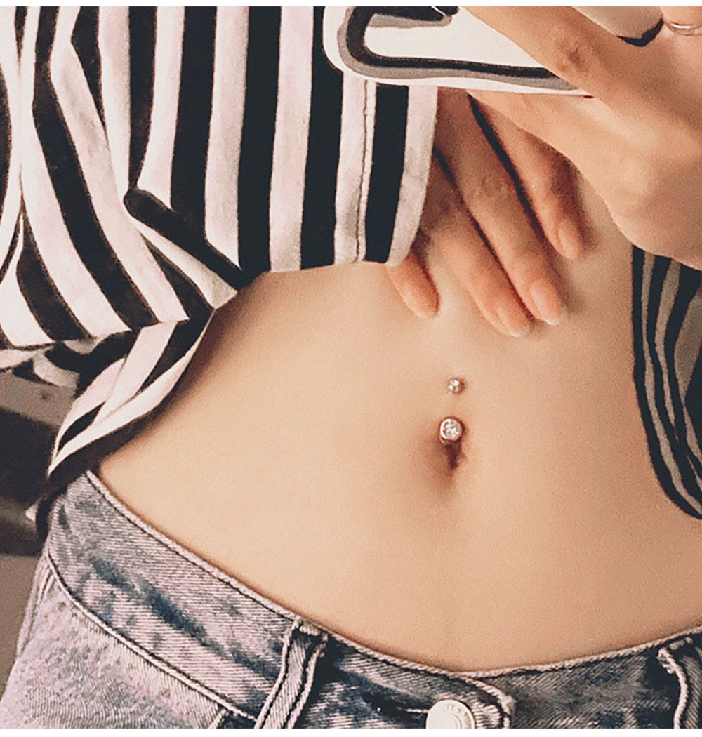 Double Gem Belly Button Rings  - огляд і ціна Belly Bar Titanium